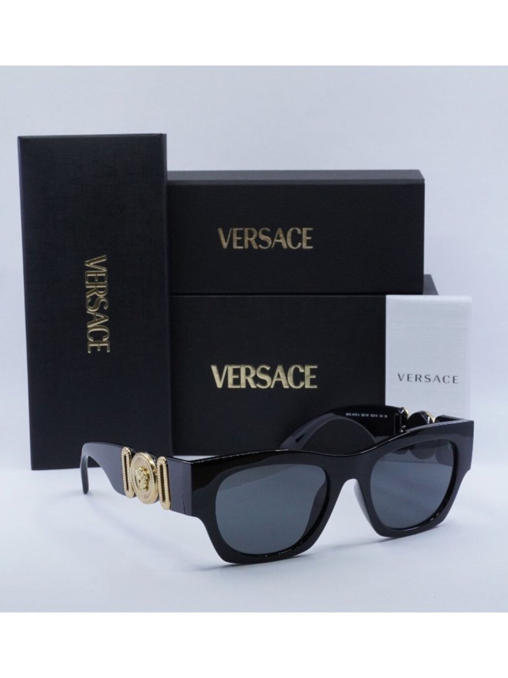 Versace VE4479U GB1/87 Square Sunglasses - Black/Dark Grey
